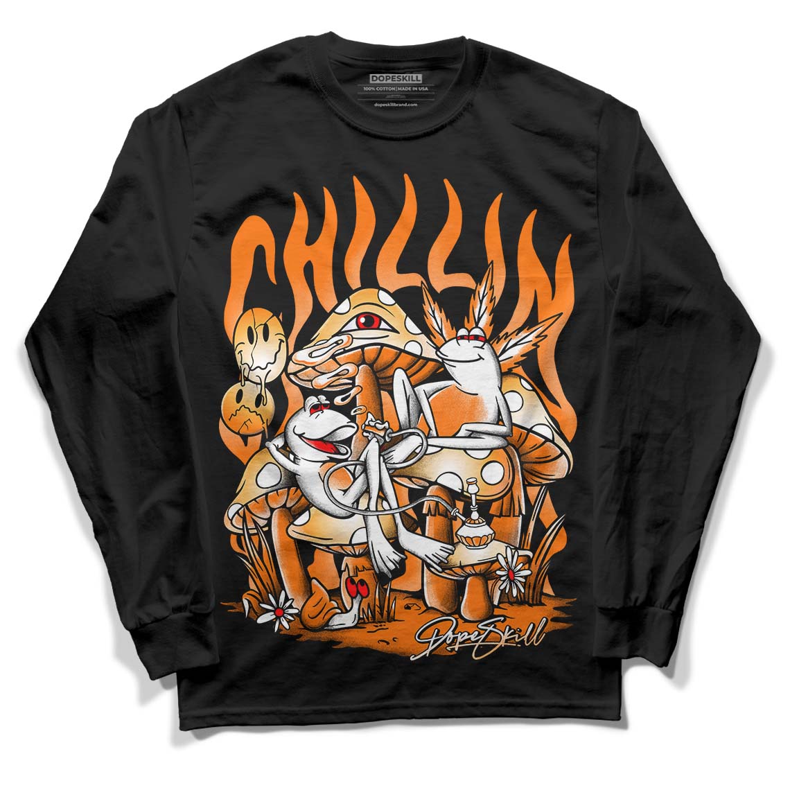 Wmns Dunk Low 'Magma Orange DopeSkill Long Sleeve T-Shirt Chillin Graphic Streetwear - Black