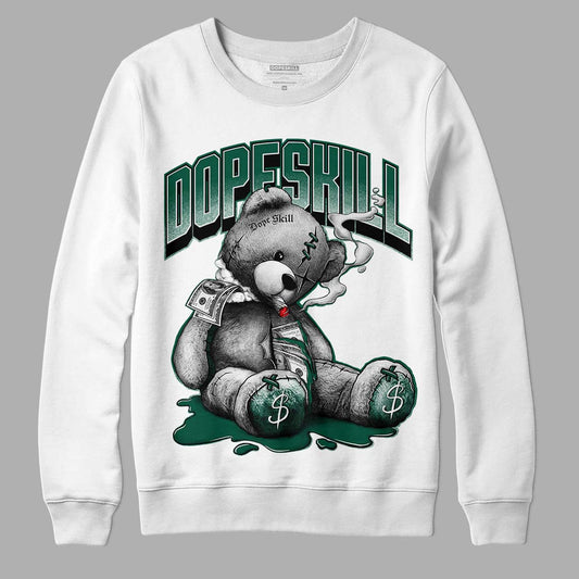 Lottery Pack Malachite Green Dunk Low DopeSkill Sweatshirt Sick Bear Graphic - White