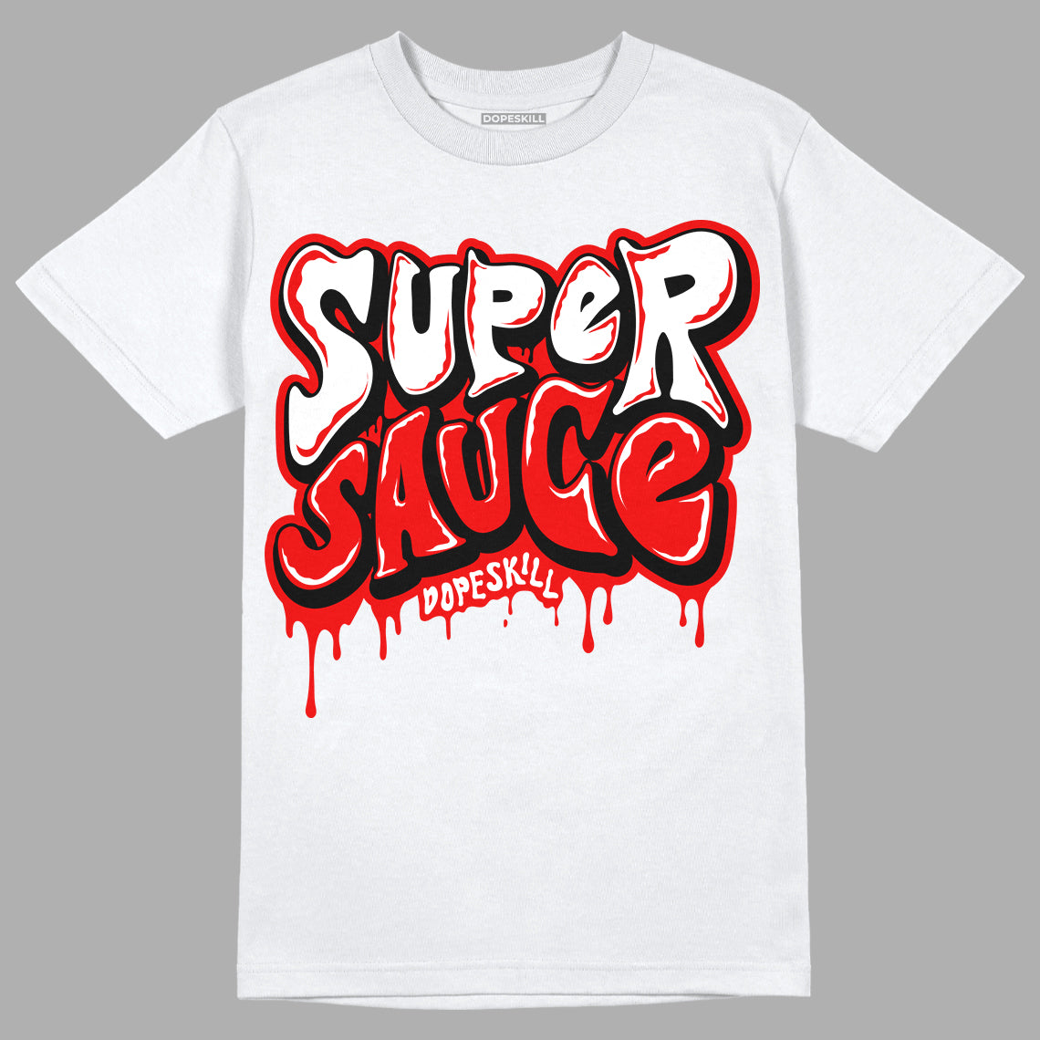 Cherry 11s DopeSkill T-Shirt Super Sauce Graphic - White