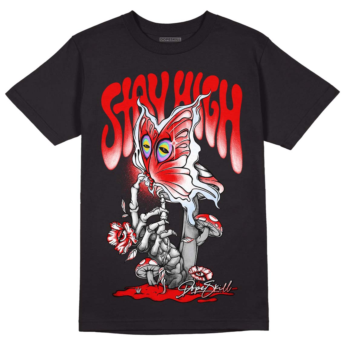 Cherry 11s DopeSkill T-Shirt Stay High Graphic - Black