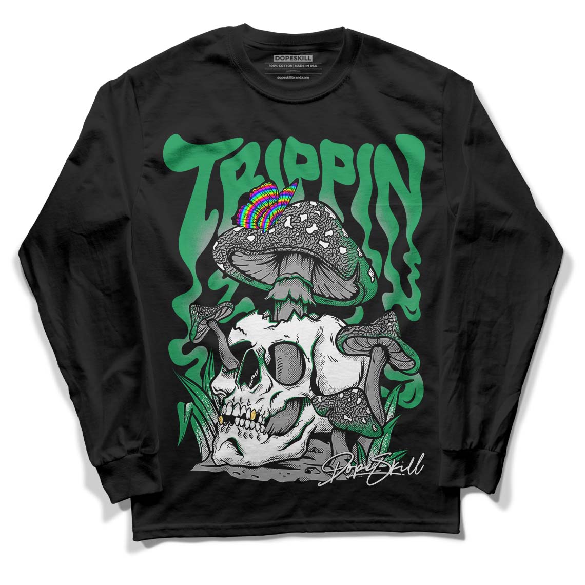 Jordan 3 WMNS “Lucky Green” DopeSkill Long Sleeve T-Shirt Trippin Graphic Streetwear - Black