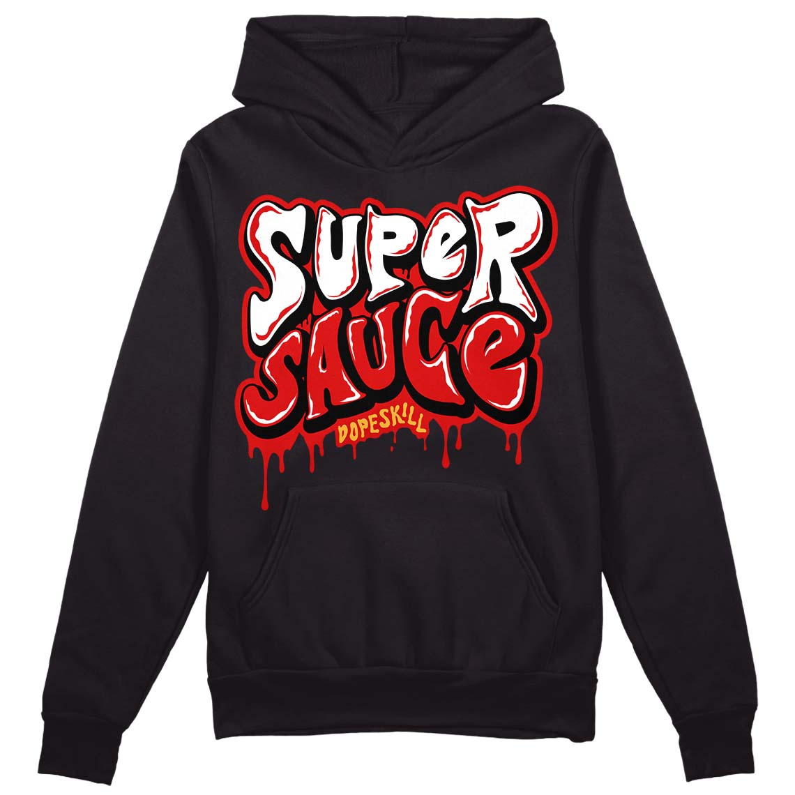 Dunk Low Gym Red DopeSkill Hoodie Sweatshirt Super Sauce Graphic - Black 