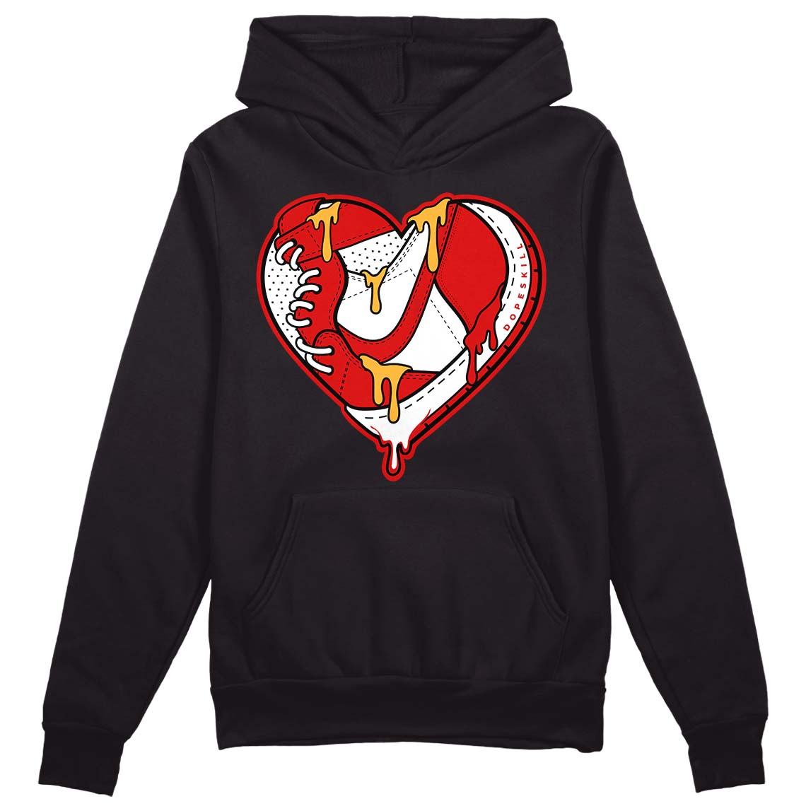 Dunk Low Gym Red DopeSkill Hoodie Sweatshirt Heart Jordan Graphic - Black