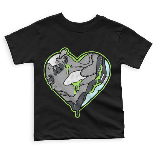 Green Bean 5s DopeSkill Toddler Kids T-shirt Heart Jordan 5 Graphic - Black