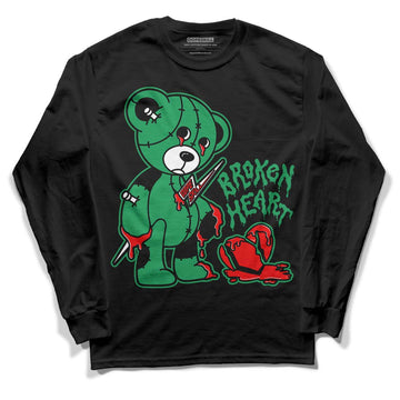 Jordan 1 Low Lucky Green DopeSkill Long Sleeve T-Shirt Broken Heart Graphic Streetwear - Black