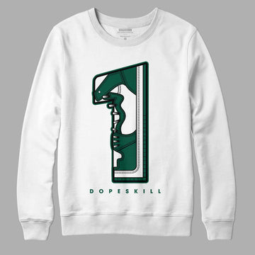 Lottery Pack Malachite Green Dunk Low DopeSkill Sweatshirt No.1 Graphic - White