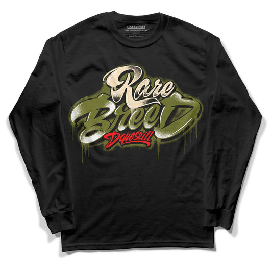 Travis Scott x Jordan 1 Low OG “Olive” DopeSkill Long Sleeve T-Shirt Rare Breed Type Graphic Streetwear - Black