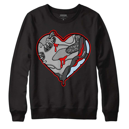 Jordan 5 Retro P51 Camo DopeSkill Sweatshirt Heart Jordan 5 Graphic Streetwear  - Black 