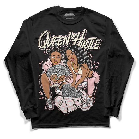 Jordan 1 High OG WMNS Washed Pink DopeSkill Long Sleeve T-Shirt Queen Of Hustle Graphic Streetwear - Black