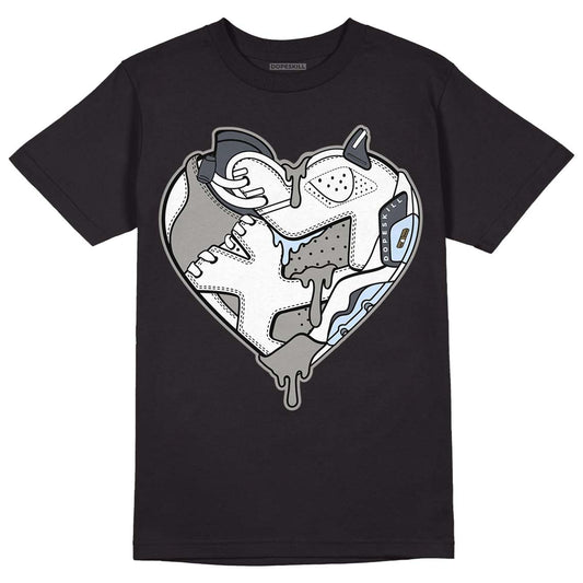 Jordan 6 Retro Cool Grey DopeSkill T-Shirt Heart Jordan 6 Graphic Streetwear - Black