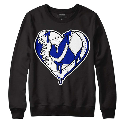 Racer Blue White Dunk Low DopeSkill Sweatshirt Heart Jordan Graphic - Black