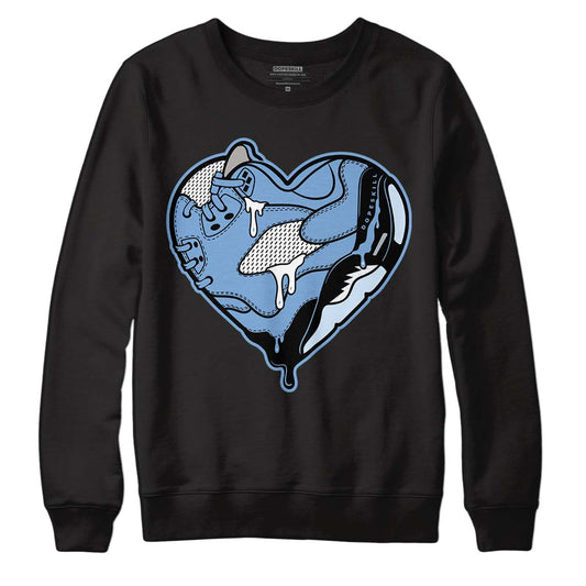 Jordan 5 Retro University Blue DopeSkill Sweatshirt Heart Jordan 5 Graphic Streetwear - Black