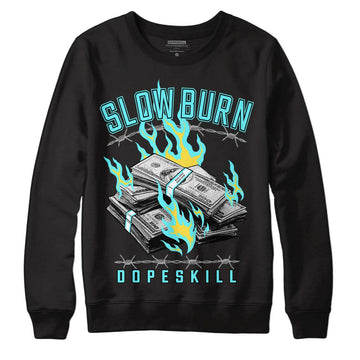 Aqua 5s DopeSkill Sweatshirt Slow Burn Graphic - Black 