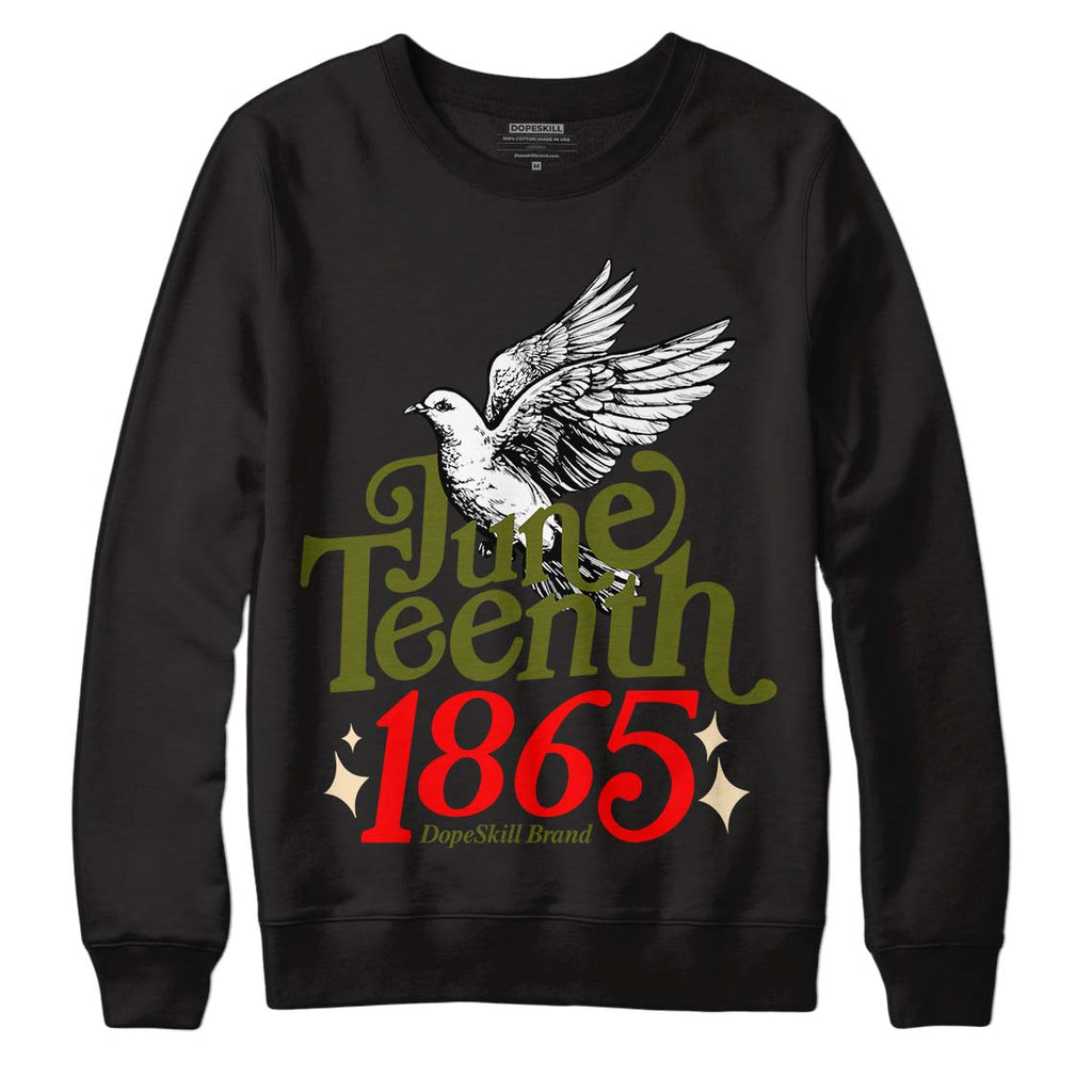 Travis Scott x Jordan 1 Low OG “Olive” DopeSkill Sweatshirt Juneteenth 1865 Graphic Streetwear - Black