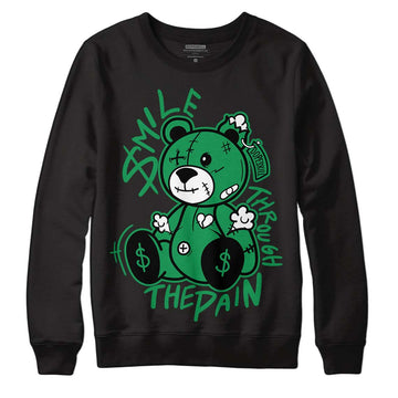 Jordan 1 Low Lucky Green DopeSkill Sweatshirt BEAN Graphic Streetwear - Black