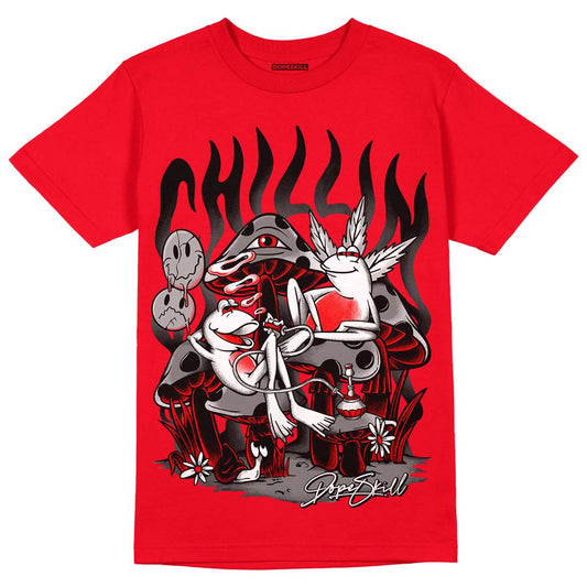 Red Thunder 4s DopeSkill Red T-shirt Chillin Graphic