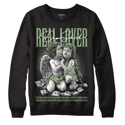 Jordan 4 Retro “Seafoam”  DopeSkill Sweatshirt Real Lover Graphic Streetwear   - Black 