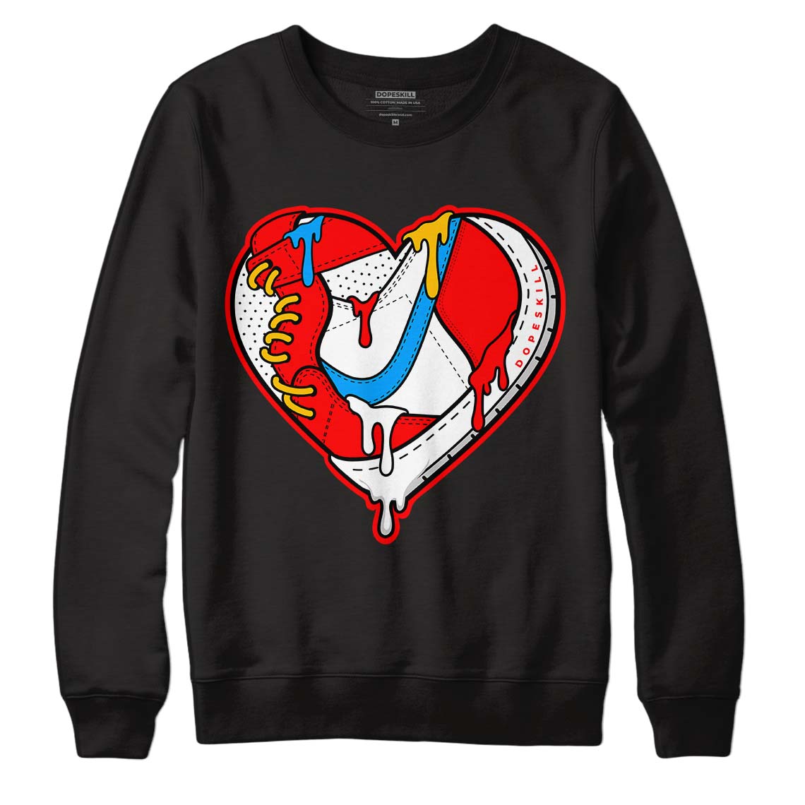 Fruity Pebbles Dunks DopeSkill Sweatshirt Heart Jordan Graphic - Black