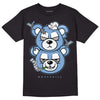 Jordan 5 Retro University Blue DopeSkill T-Shirt New Double Bear Graphic Streetwear - Black