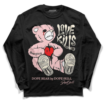 Jordan 1 High OG WMNS Washed Pink DopeSkill Long Sleeve T-Shirt Love Kills Graphic Streetwear - Black