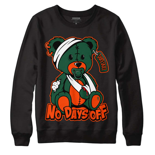 Dunk Low Team Dark Green Orange DopeSkill Sweatshirt Hurt Bear Graphic - Black