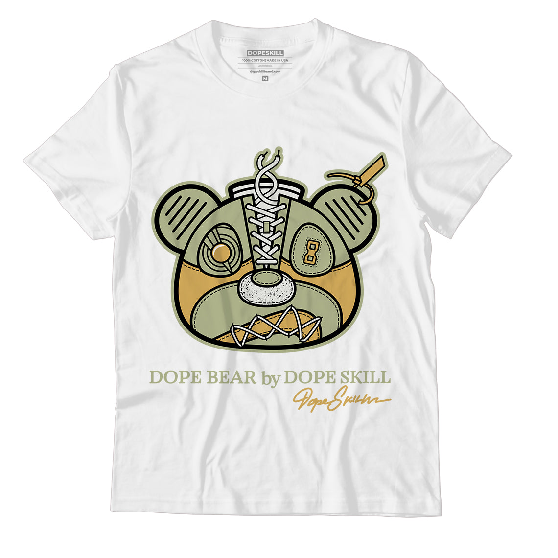 Jordan 5 Jade Horizon DopeSkill T-Shirt Sneaker Bear Head Graphic - White 