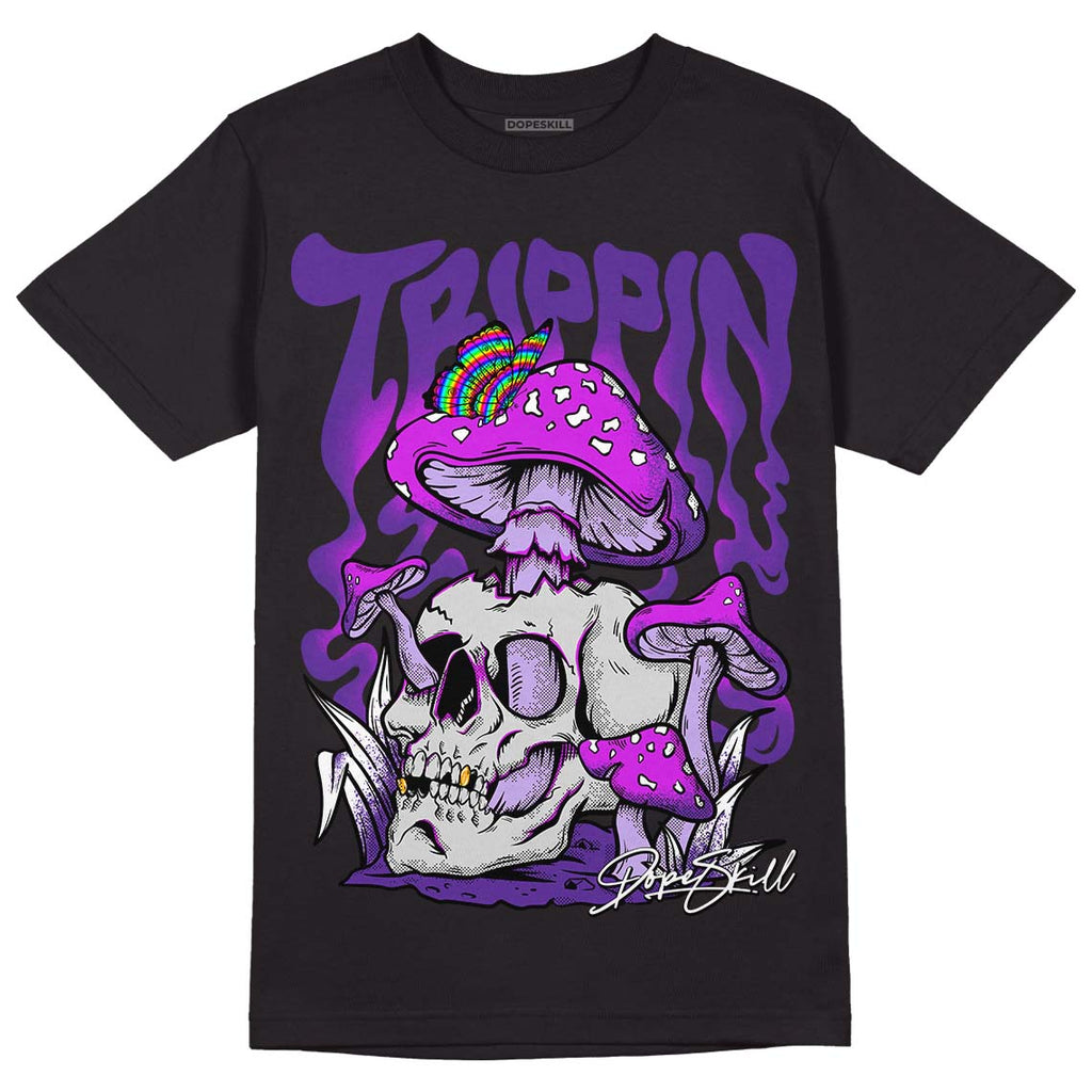 Court Purple 13s DopeSkill T-Shirt Trippin Graphic - Black 