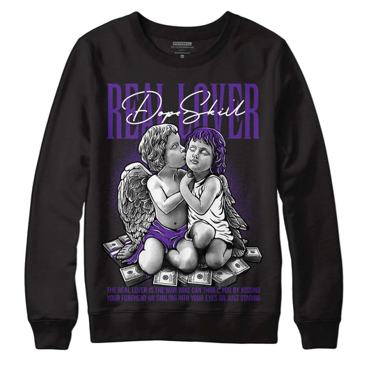 PURPLE Collection DopeSkill Sweatshirt Real Lover Graphic - Black