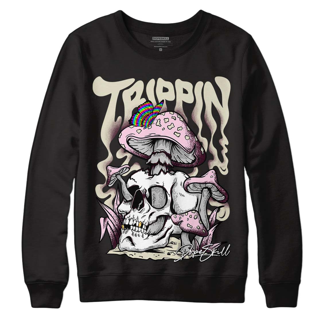 Dunk Low Night Maroon and Medium Soft Pink DopeSkill Sweatshirt Trippin Graphic Streetwear - Black 