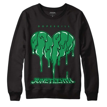 Jordan 1 Low Lucky Green DopeSkill Sweatshirt Juneteenth Heart Graphic Streetwear - Black