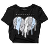 Jordan 11 Retro Low Cement Grey DopeSkill Women's Crop Top Slime Drip Heart Graphic Streetwear - Black