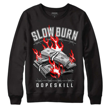 Jordan 1 High 85 Black White DopeSkill Sweatshirt Slow Burn Graphic Streetwear  - Black 