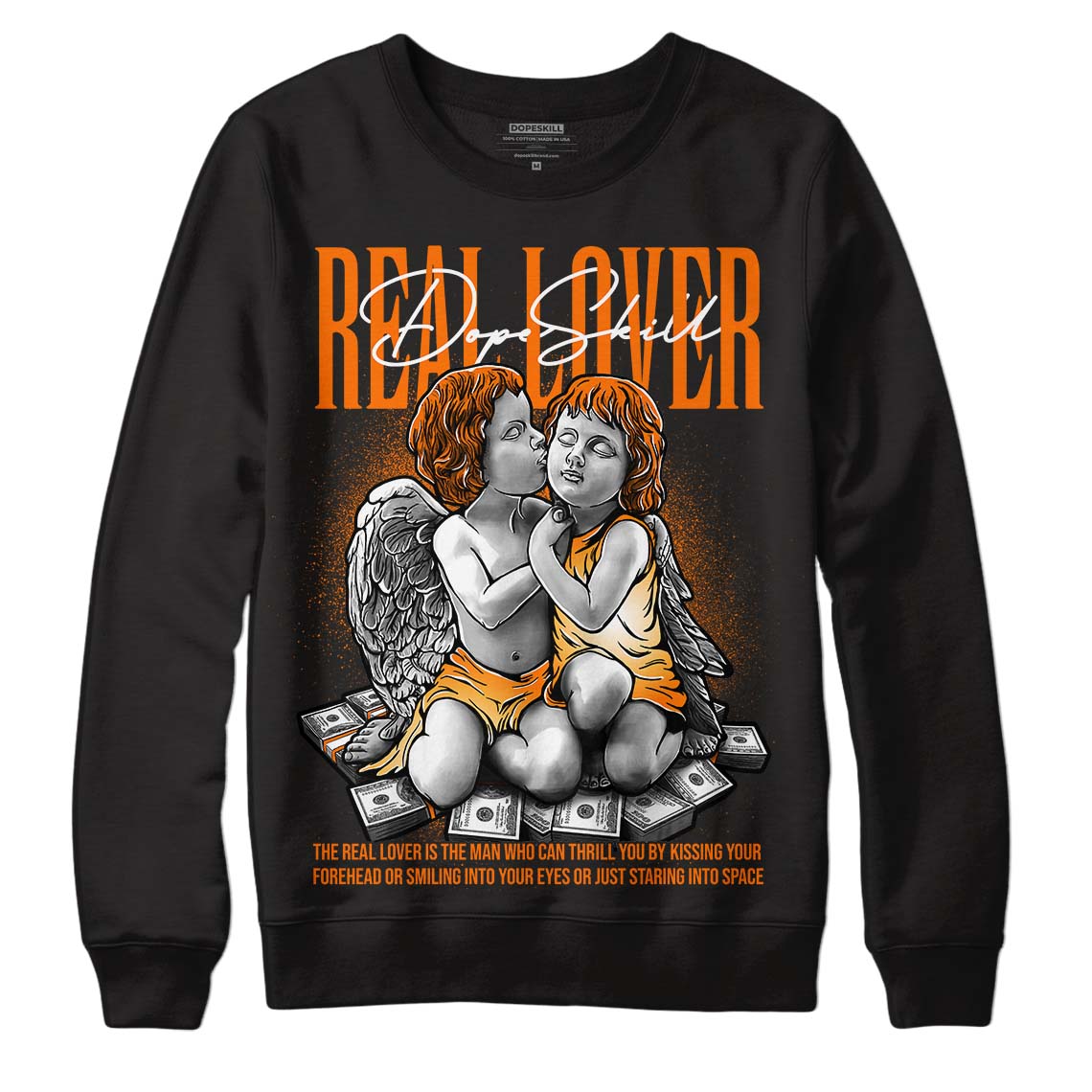 Wmns Dunk Low 'Magma Orange DopeSkill Sweatshirt Real Lover Graphic Streetwear - Black