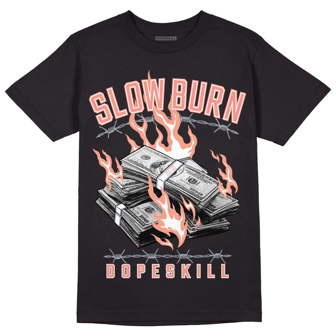 DJ Khaled x Jordan 5 Retro ‘Crimson Bliss’ DopeSkill T-Shirt Slow Burn Graphic Streetwear - Black 