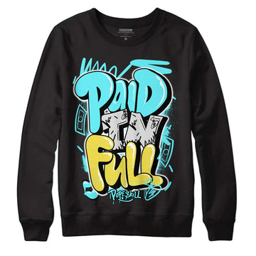 Aqua 5s DopeSkill Sweatshirt New Paid In Full Graphic - Black 