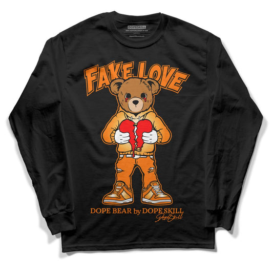 Wmns Dunk Low 'Magma Orange DopeSkill Long Sleeve T-Shirt Fake Love Graphic Streetwear - Black