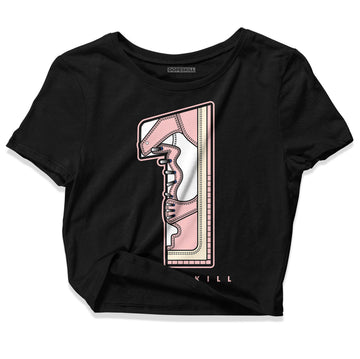 Jordan 1 High OG WMNS Washed Pink DopeSkill Women's Crop Top No.1 Graphic Streetwear - Black