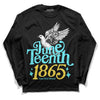 Jordan 5 Aqua DopeSkill Long Sleeve T-Shirt Juneteenth 1865 Graphic Streetwear - Black