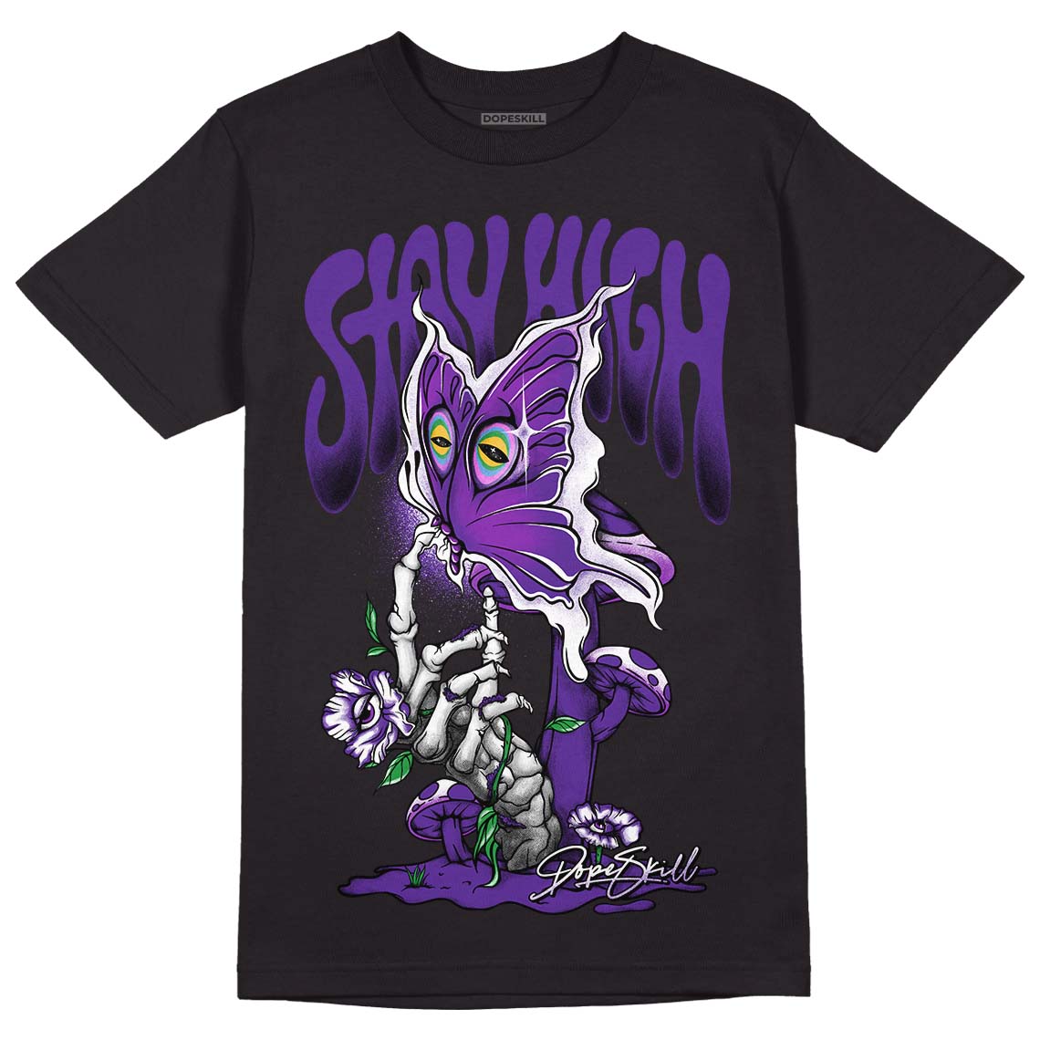 Court Purple 13s DopeSkill T-Shirt Stay High Graphic - Black