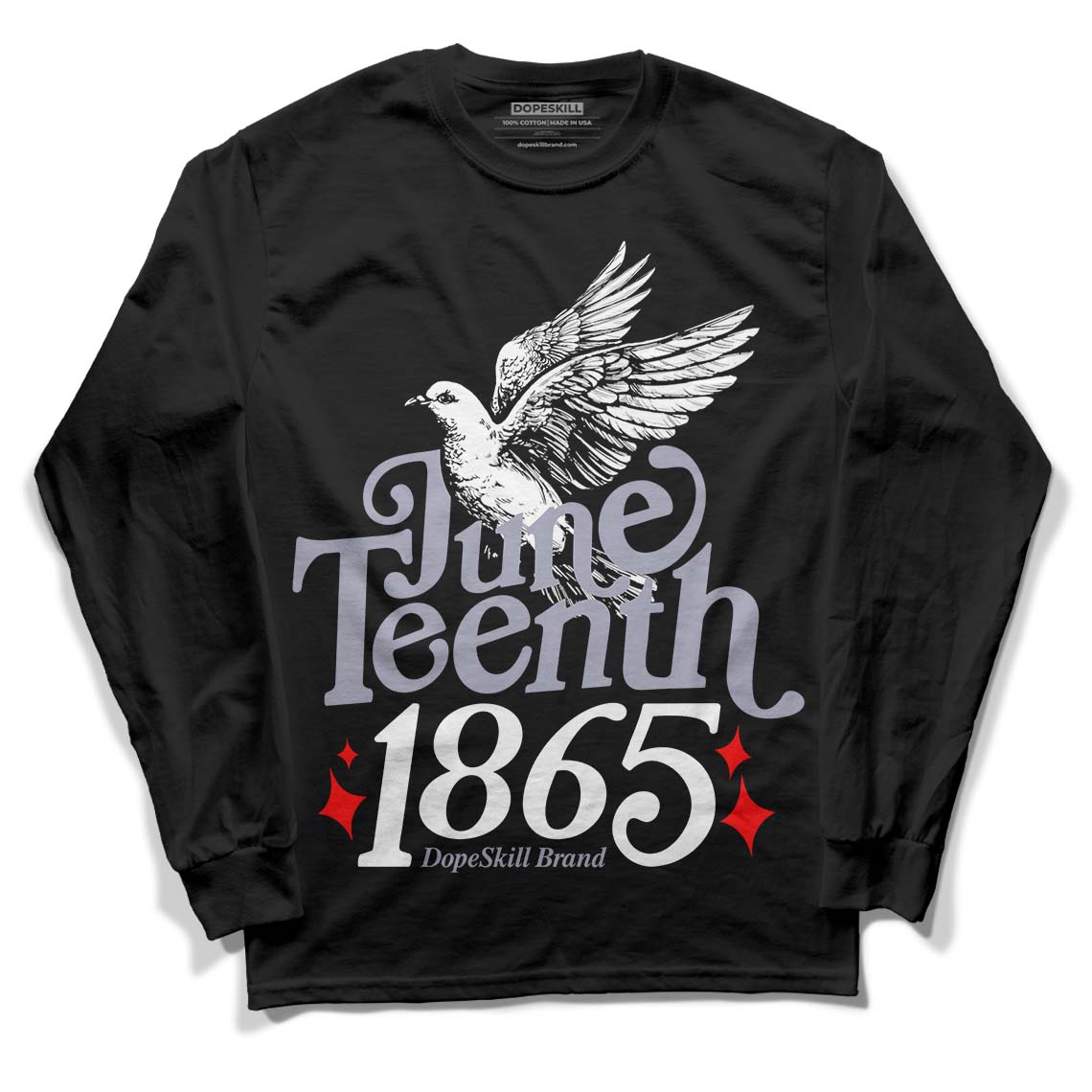 Jordan 13 Retro 'Black Flint' DopeSkill Long Sleeve T-Shirt Juneteenth 1865 Graphic Streetwear - Black