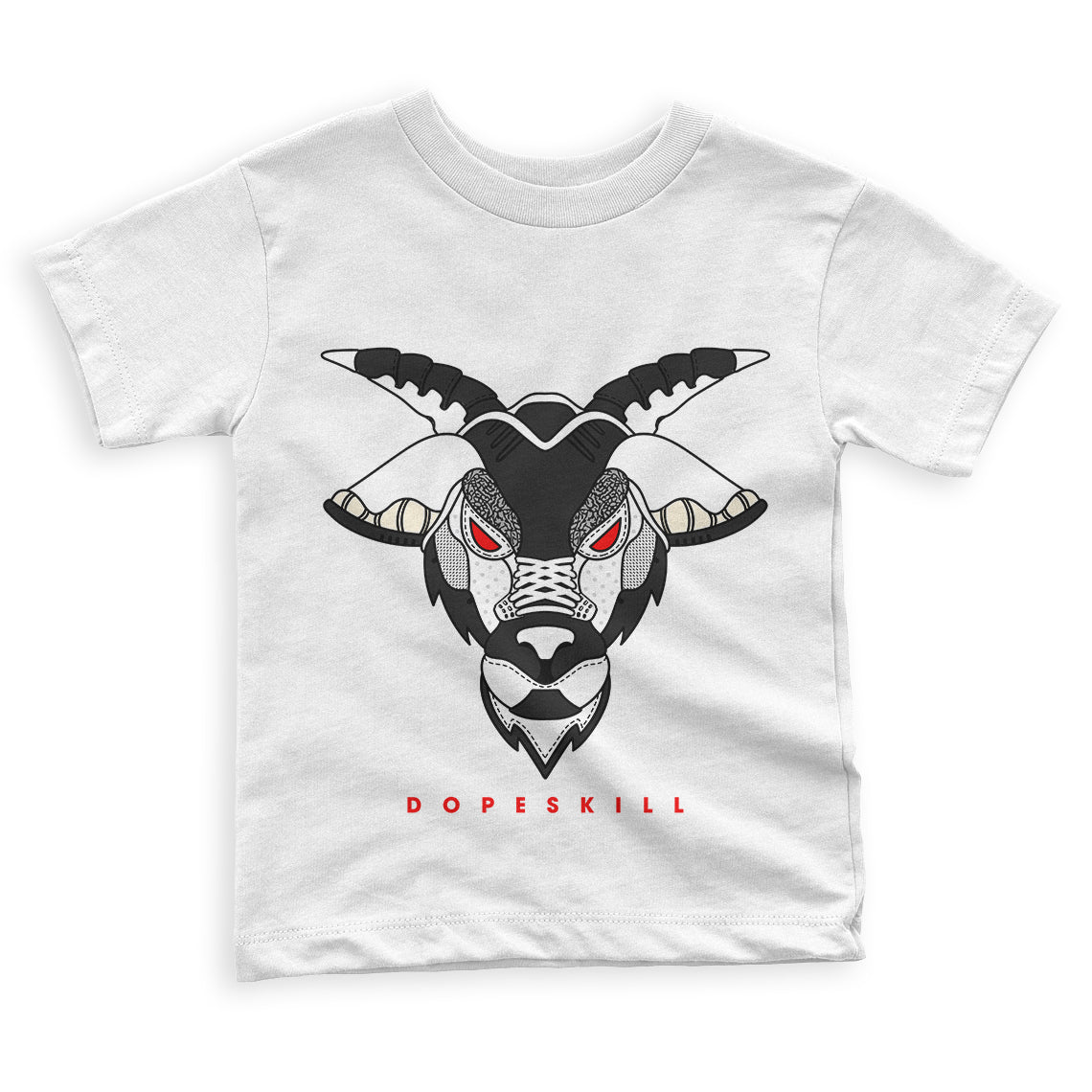 72-10 11s Retro Low DopeSkill Toddler Kids T-shirt Sneaker Goat Graphic - White