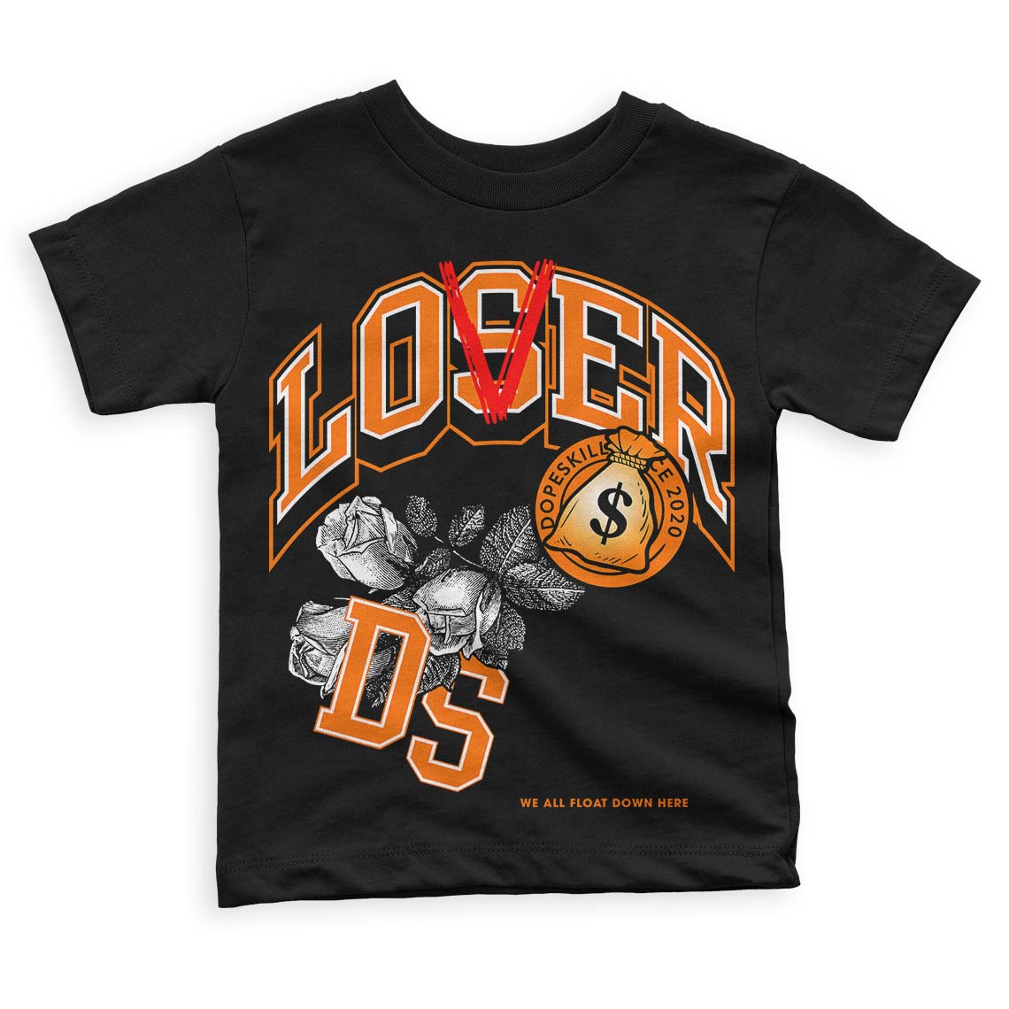 Wmns Dunk Low 'Magma Orange DopeSkill Toddler Kids T-shirt Loser Lover Graphic Streetwear - Black