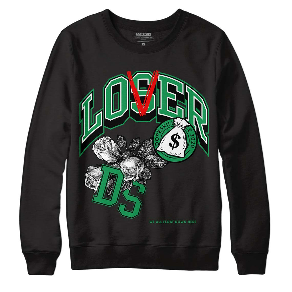 Jordan 1 Low Lucky Green DopeSkill Sweatshirt Loser Lover Graphic Streetwear - Black