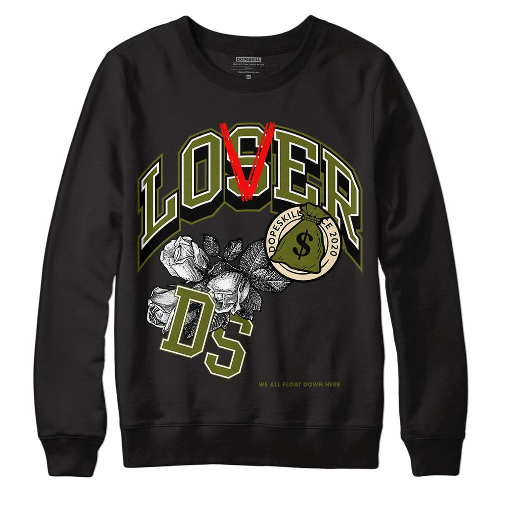 Travis Scott x Jordan 1 Low OG “Olive” DopeSkill Sweatshirt Loser Lover Graphic Streetwear - Black