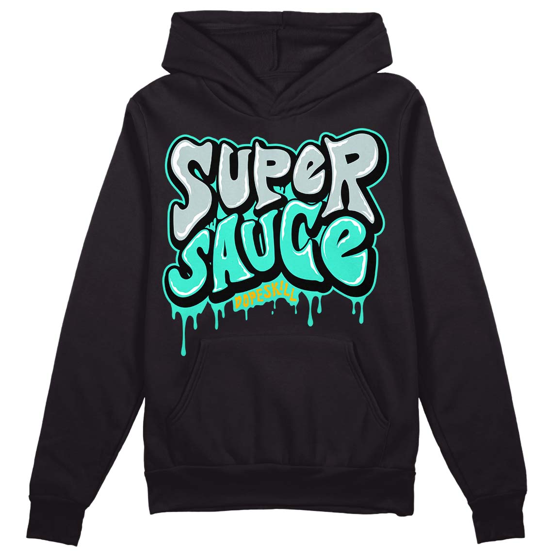 New Emerald 1s DopeSkill Hoodie Sweatshirt Super Sauce Graphic - Black