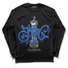 Jordan 1 High OG "True Blue" DopeSkill Long Sleeve T-Shirt King Chess Graphic Streetwear - Black