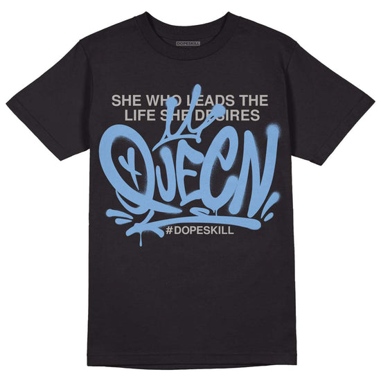 Jordan 5 Retro University Blue DopeSkill T-Shirt Queen Graphic Streetwear - Black