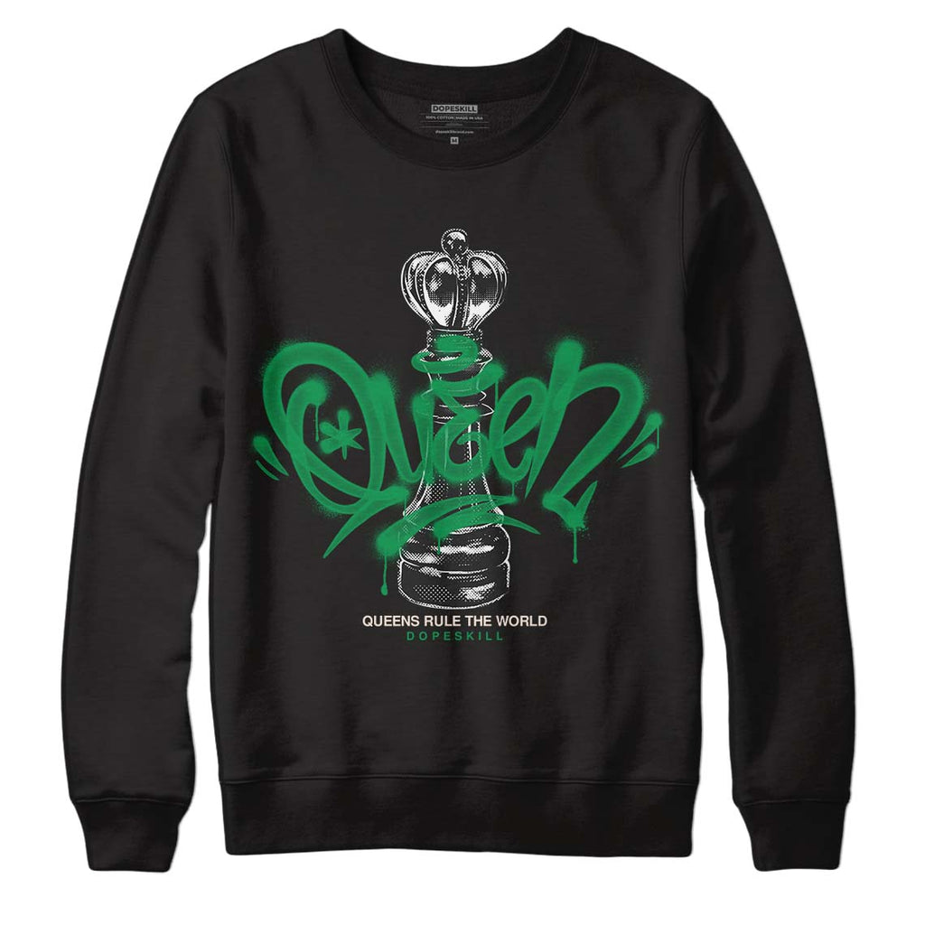 Jordan 2 Retro Lucky Green DopeSkill Sweatshirt Queen Chess Graphic Streetwear - Black