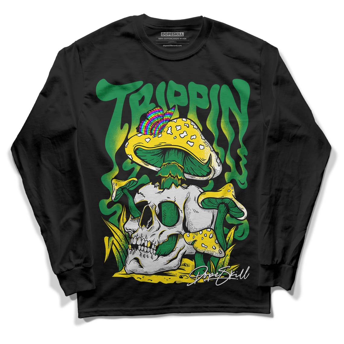 Dunk Low Reverse Brazil DopeSkill Long Sleeve T-Shirt Trippin Graphic - Black