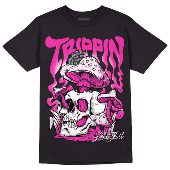 Triple Pink Dunk Low DopeSkill T-Shirt Trippin Graphic - Black